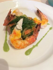 Prawn starter at Auberge de Cendrillon Disneyland Paris