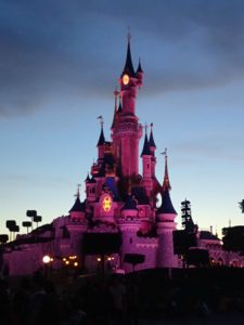 Disney castle by night